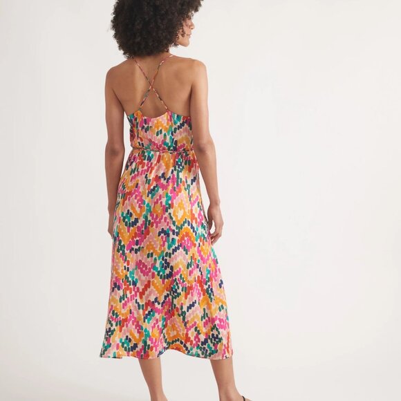 NWT Marine Layer 100% Lyocell Archive Emma Wrap Dress Bright Watercolor XS - Picture 2 of 11